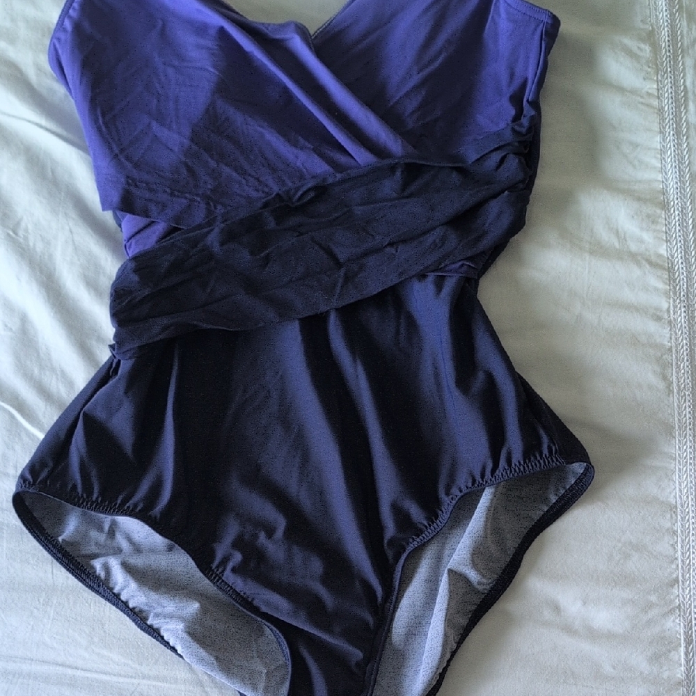Women's One-Piece Swimsuit in Deep Purple/Navy - Never Worn